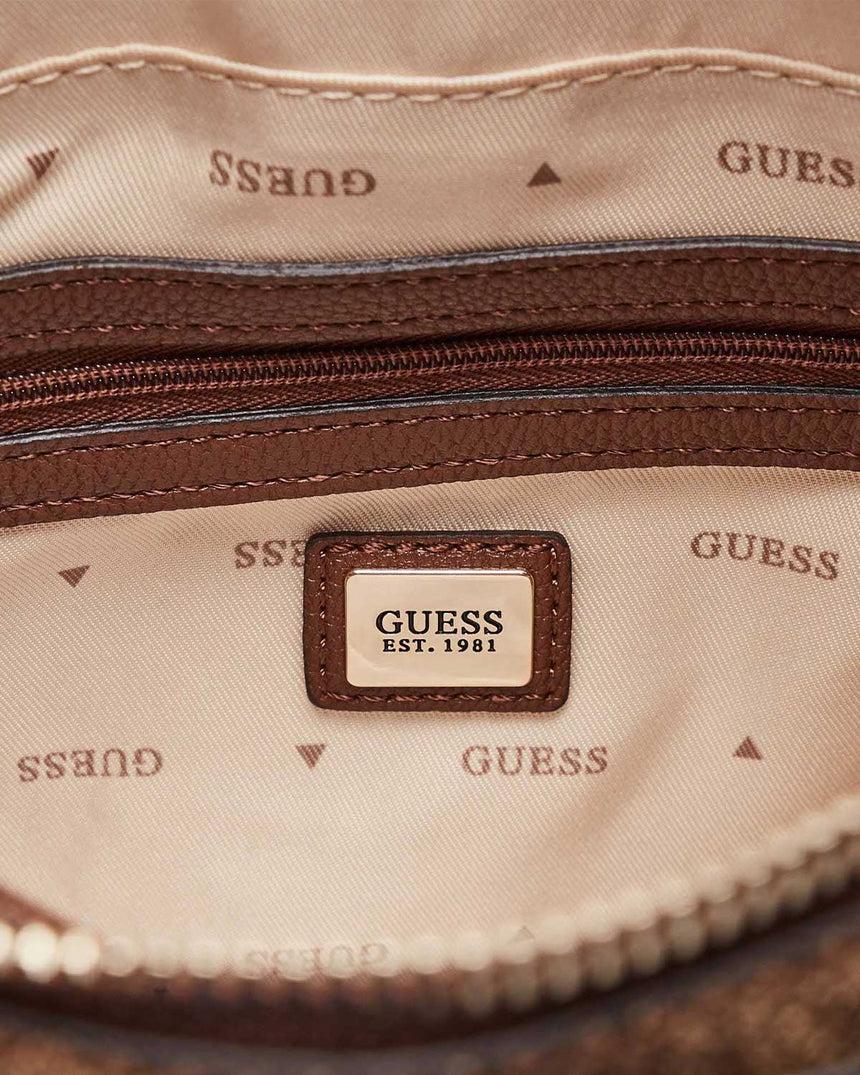 Guess Anadela Noelle II Luxury Kadın El Çantası Latte Logo / Brown