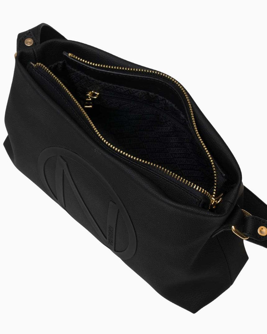 Nautica Logo Detaylı Omuz Çantası Siyah