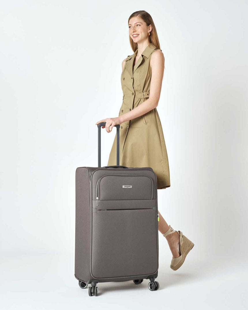 Pierre Cardin Büyük Boy Kumaş Valiz Antrasit