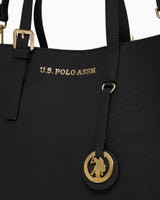 Us Polo Assn Logo Detaylı Aksesuarlı El Çantası Siyah