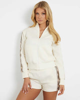 Guess Britney Logo Şeritli Fermuarlı Sweatshirt