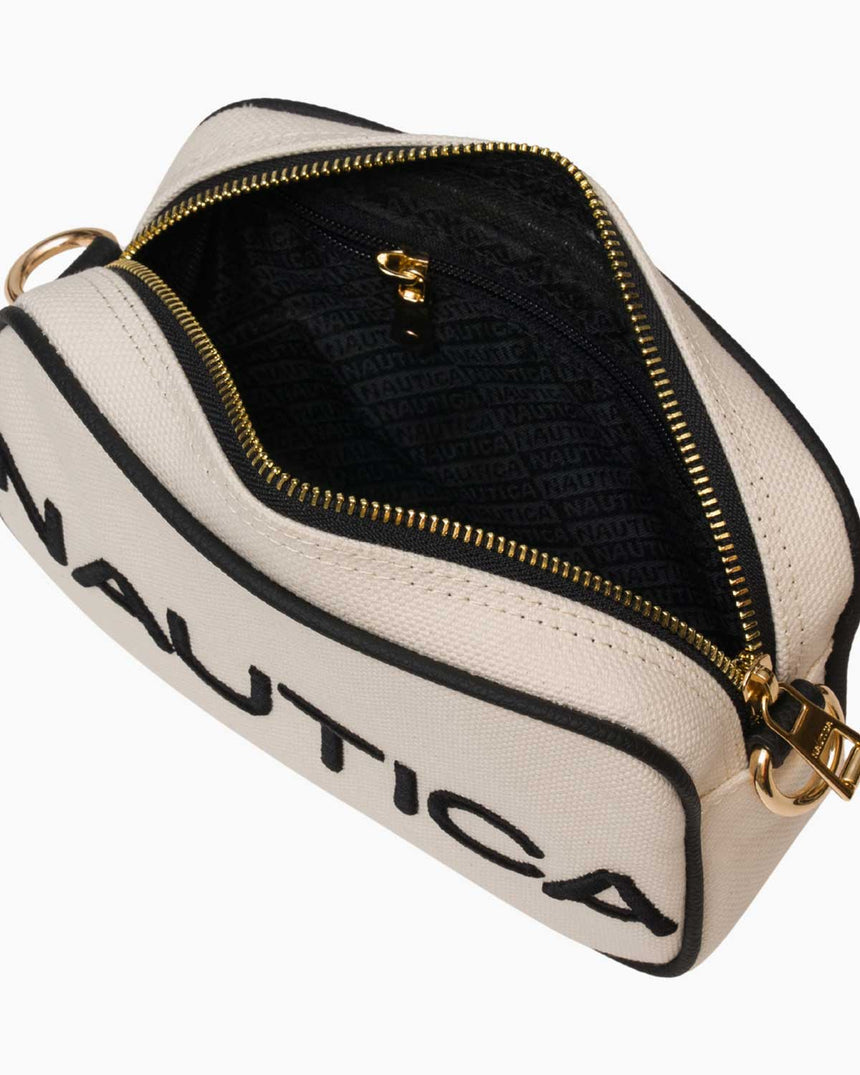 Nautica Logolu Omuz Çantası Bej - Siyah