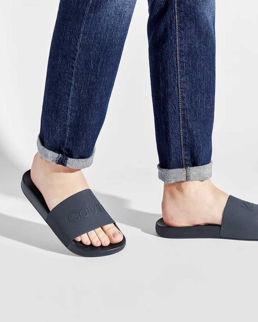 Calvin Klein Pool Slide Rubber Erkek Terlik Navy