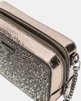 Guess Lua Mini Taşlı Çapraz Askılı Çanta Pewter