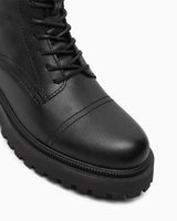 Tommy Jeans Lace Up Mid Smooth Boots Black