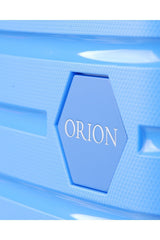 Orion Kabartma Çizgili Büyük Boy Valiz Mavi