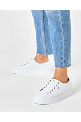 Tommy Hilfiger Glitter Flatform Sneaker Kadın Ayakkabı White