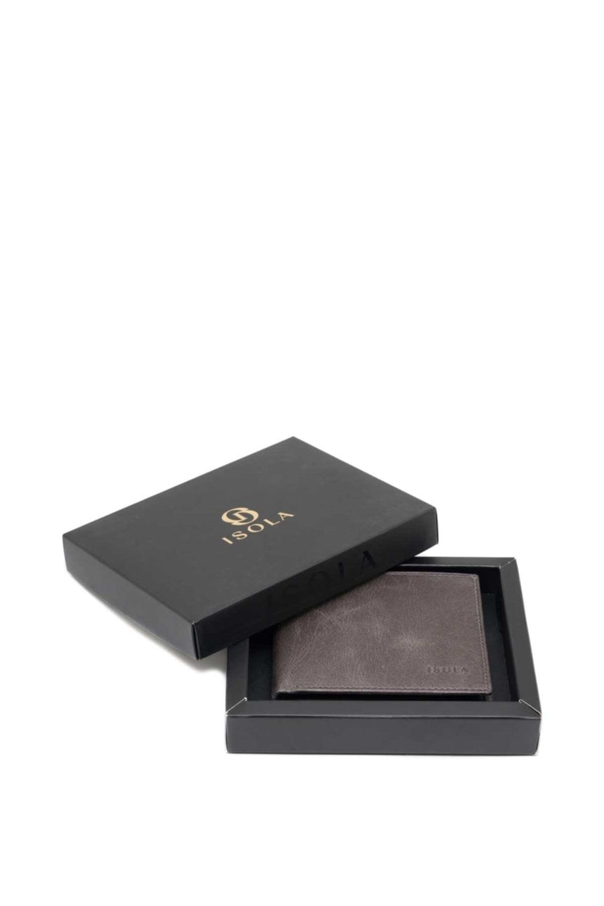 Isola Lionel Erkek Hakiki Deri Cüzdan Gri