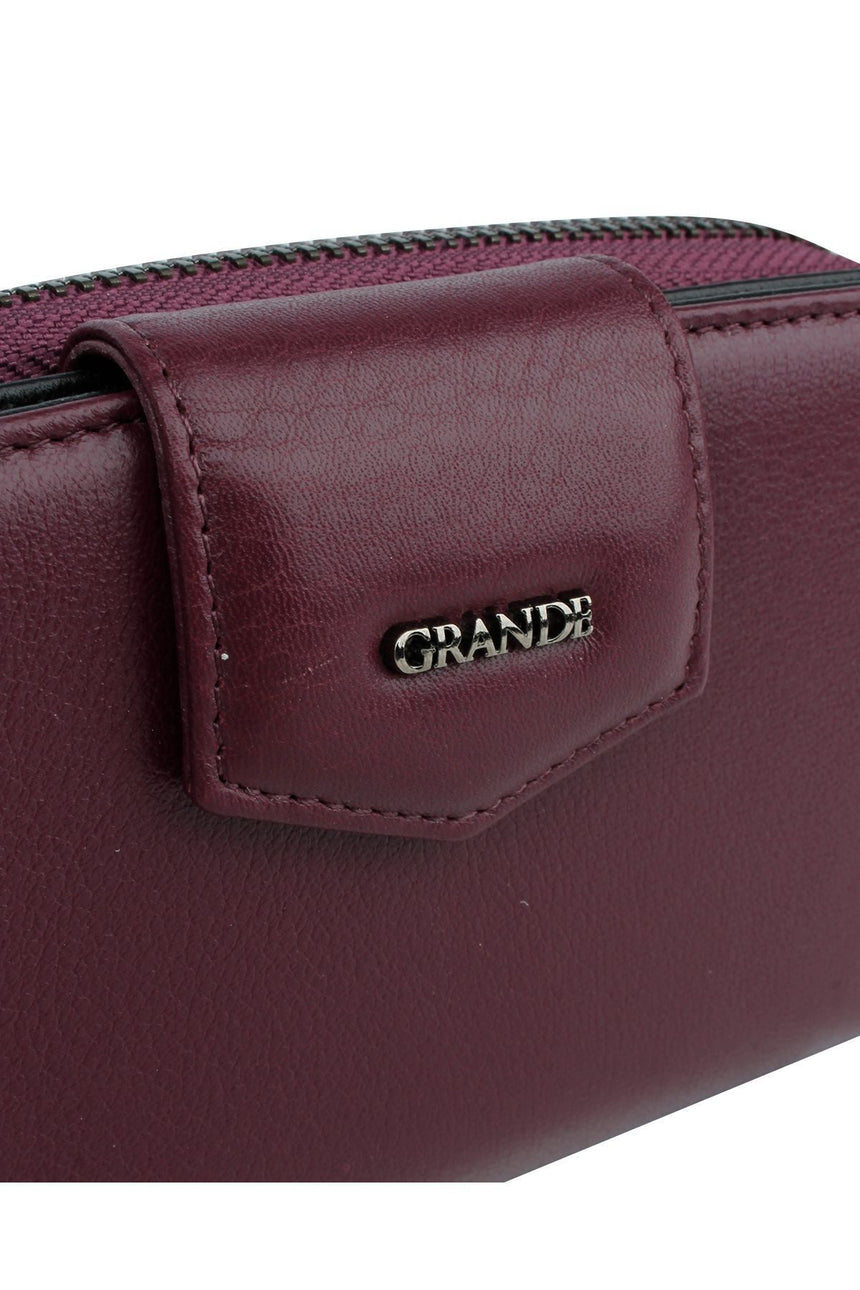 Grande 2 Küçük - 1 Büyük Şeffaf Bölmeli Kadın El Portföyü Mürdüm