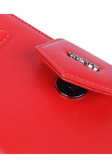 Grande 2 Küçük - 1 Büyük Şeffaf Bölmeli Kadın El Portföyü Kırmızı - Lacivert