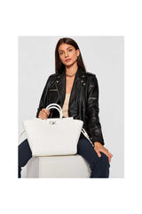Calvin Klein Re-Lock Drawstring Tote Bag Perf Kadın Omuz Çantası Ck White