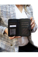 Benetton Logo Baskılı Mini Kadın Cüzdanı Siyah