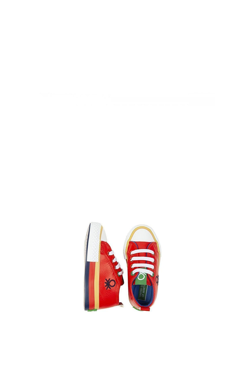 Benetton Renkli Tabanlı Çocuk Sneakers Kırmızı