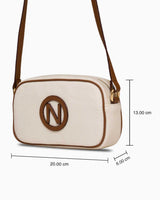 Nautica Çapraz Askılı Çanta Bej - Taba