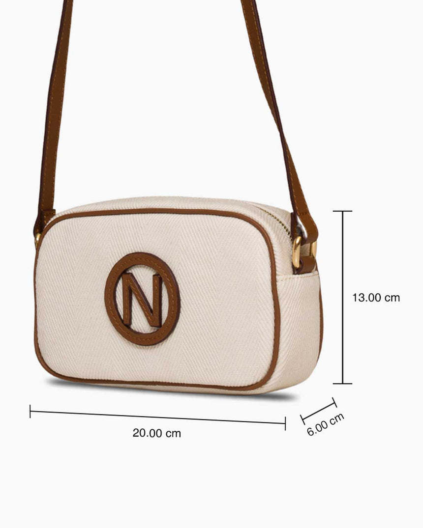 Nautica Çapraz Askılı Çanta Bej - Taba