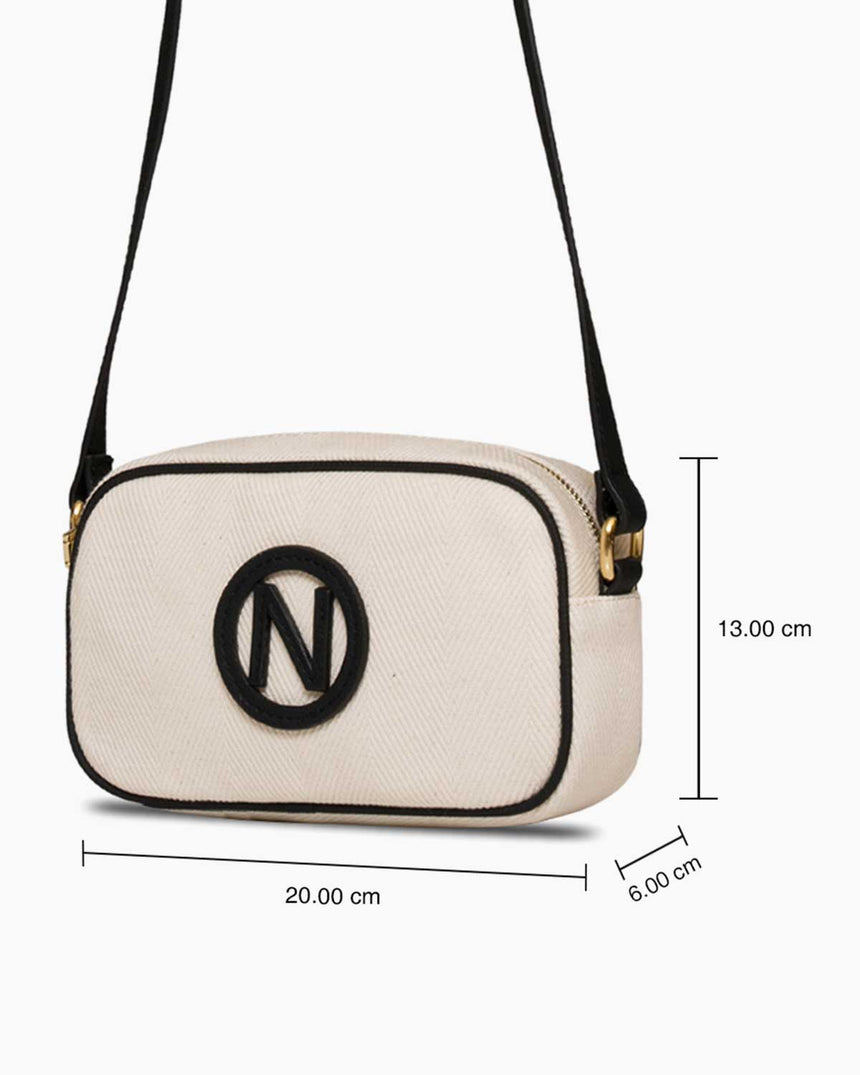 Nautica Çapraz Askılı Çanta Bej - Siyah