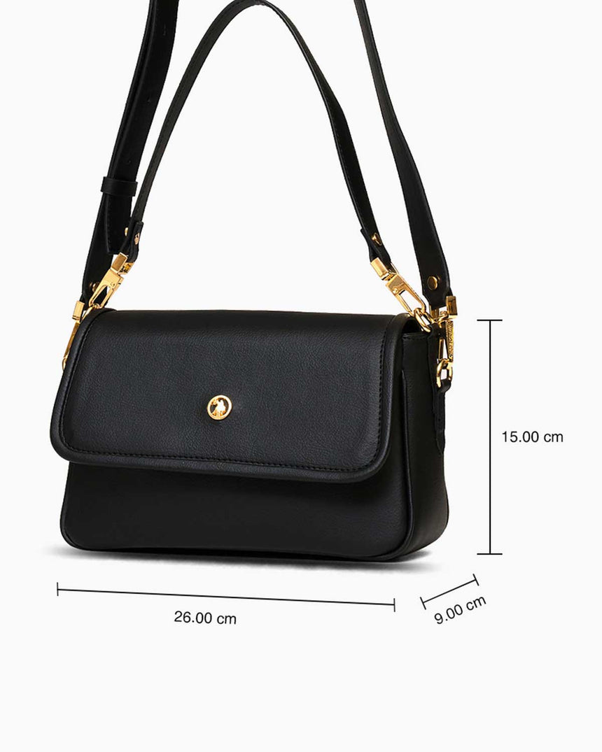 Us Polo Assn Logolu Omuz Çantası Siyah