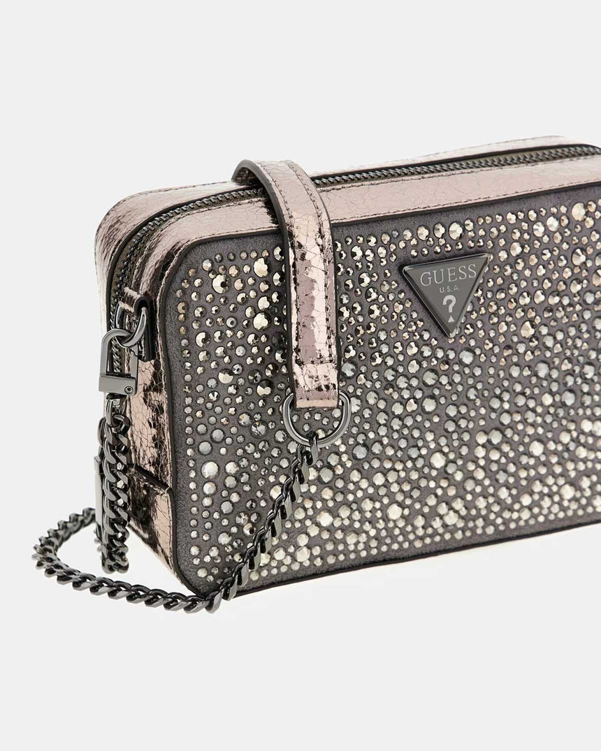 Guess Lua Mini Taşlı Çapraz Askılı Çanta Pewter