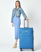 Pierre Cardin Büyük Boy Kumaş Valiz Mavi