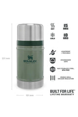 Stanley Efsane Klasik Seri-0.70 Litre Çelik Yemek Termosu Hammertone Green