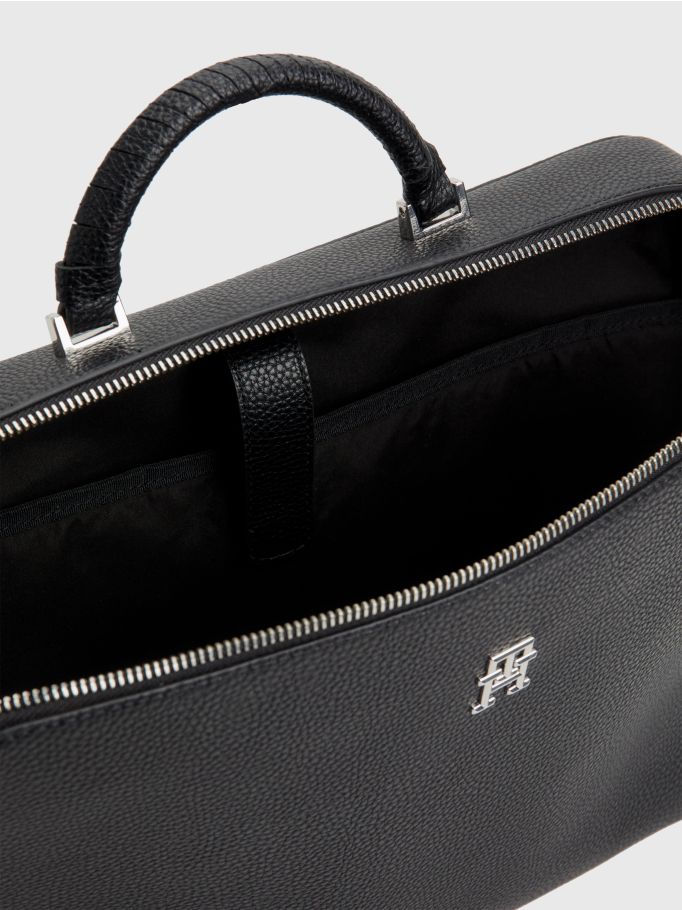 Tommy Hilfiger Emblem Kadın Laptop Çantası Siyah