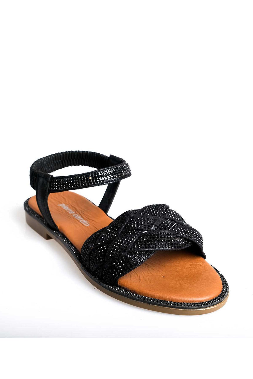 Pierre Cardin Kadın Bilek Detaylı Terlik Siyah