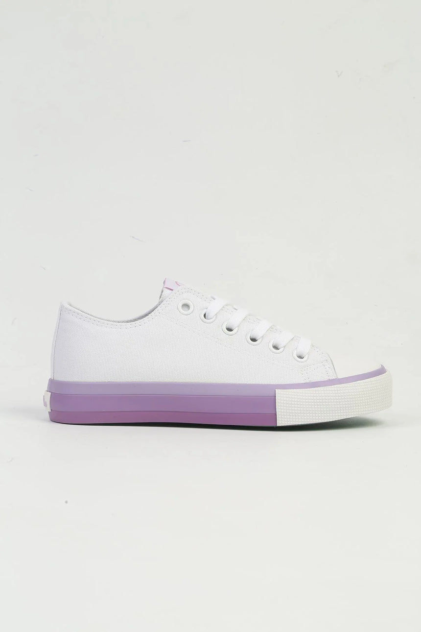Benetton Bağcıklı Suni Deri Sneakers Beyaz