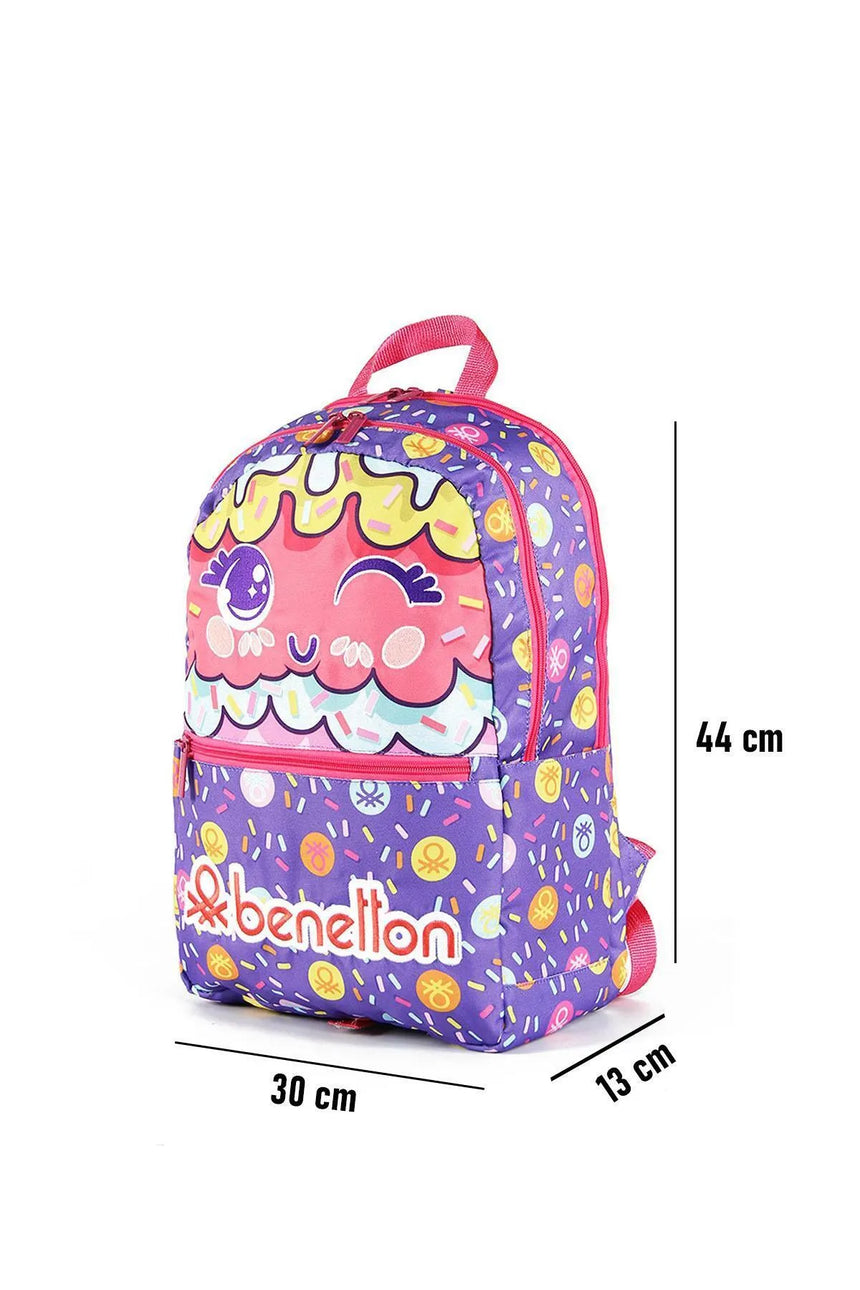 Benetton Çif Bölmeli İlkokul Sırt Çantası 03679 Mor