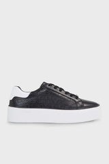Calvin Klein Deri Platform Lace Up Sneakers Black/White