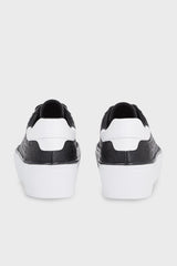 Calvin Klein Deri Platform Lace Up Sneakers Black/White