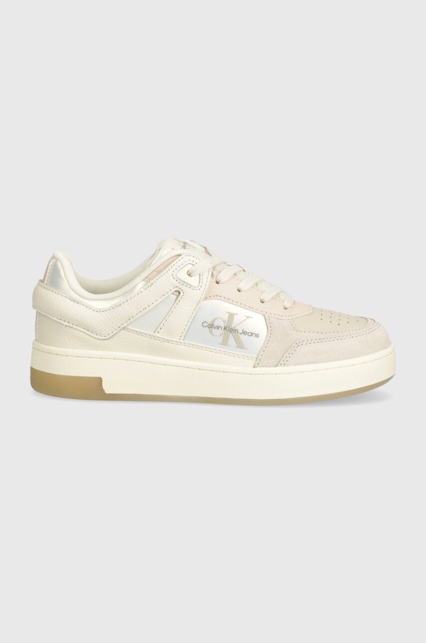 Calvin Klein Basket Cupsole Sneakers Creamy White/Bright White/Oyster M