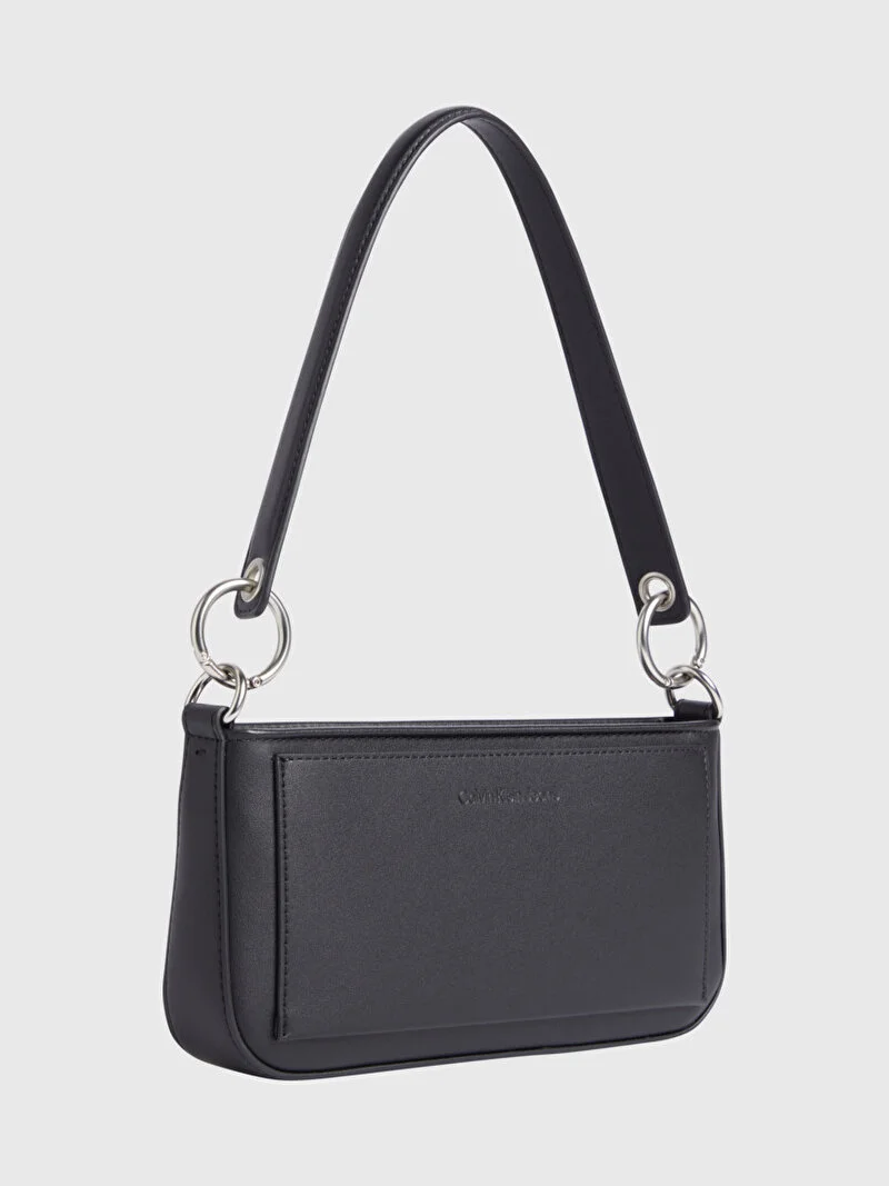 Calvin Klein Logolu Shoulder Pouch Omuz Çantası Black