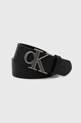 Calvin Klein Round Mono Plaquel Fixed Belt Kemer Black