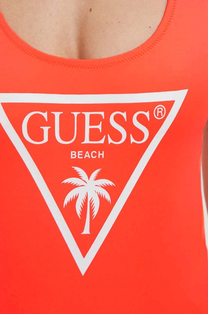 Guess One Piece Logo Detaylı Mayo Groovy Orange