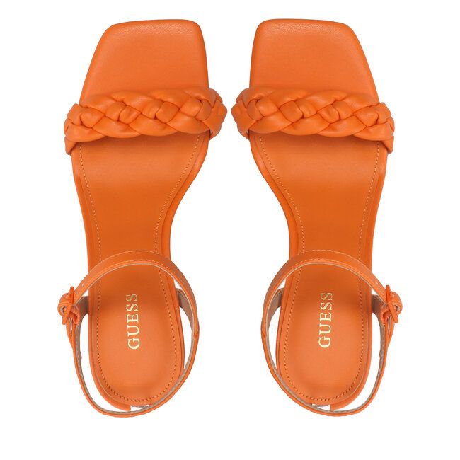 Guess Hasır Bantlı Kadın Topuklu Sandalet Turuncu