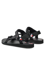Tommy Hilfiger Erkek Th Strappy Corporate Sandal - Sandalet Black