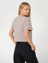 Guess Logo Şeritli Bisiktlet Yaka Tshirt Sandy Peach